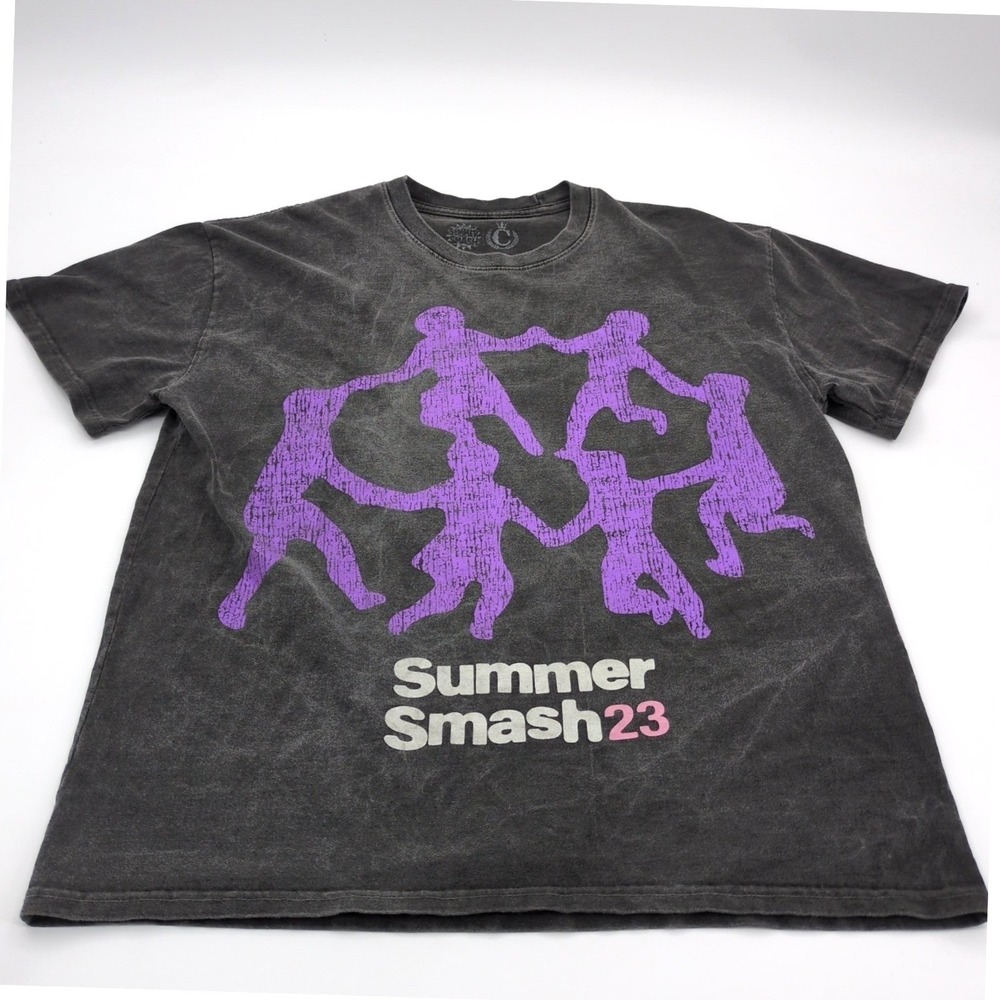 Culture Kings Summer Smash 2023 Groupie Heavyweight T-shirt Grey Wash Size Small